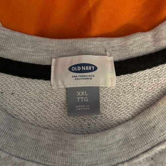 XXL blocked printed Old Navy pre-owned short sleeve crop raglan sweatshirt - Picture 5 of 5